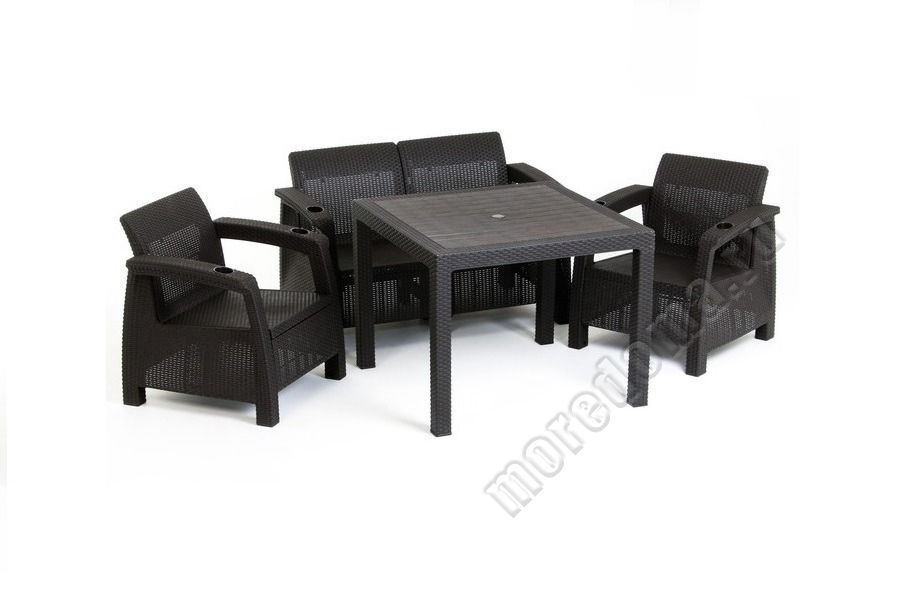 Комплект мебели "Ротанг" диван 2-х местный + 2 кресла + стол ; артикул 7875